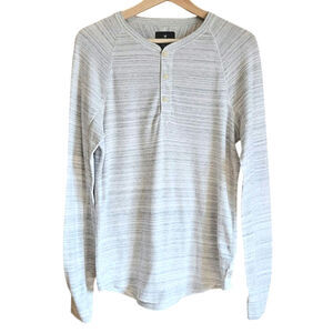 American Eagle Outfitters Button Henley Shirt Grey Men's Size Small